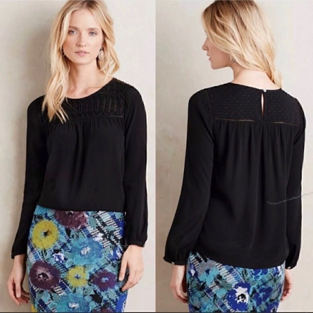 Anthropologie Meadow Rue Vivie Long Sleeve Top